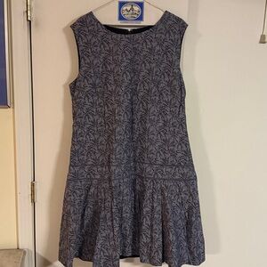 NWT J. Crew Blue Patterned Dress 16 Tall